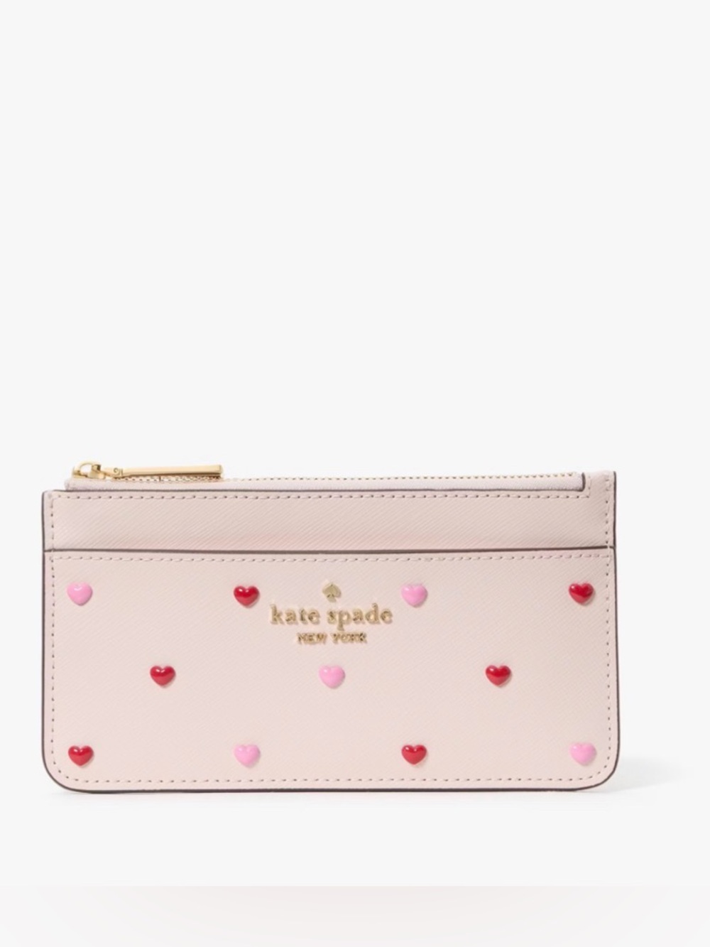 Kate Spade Boxed Madison Heart Studs Large Slim Card Holder NWT